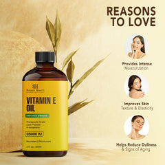 Botanic Hearth Vitamin E Oil | 35,000 IU | 100% Pure and Natural oil for Growth of Nails, Hair, Eyebrows & Eyelashes | Hair & Body Oil with Eyebrow & Eyelash Brush