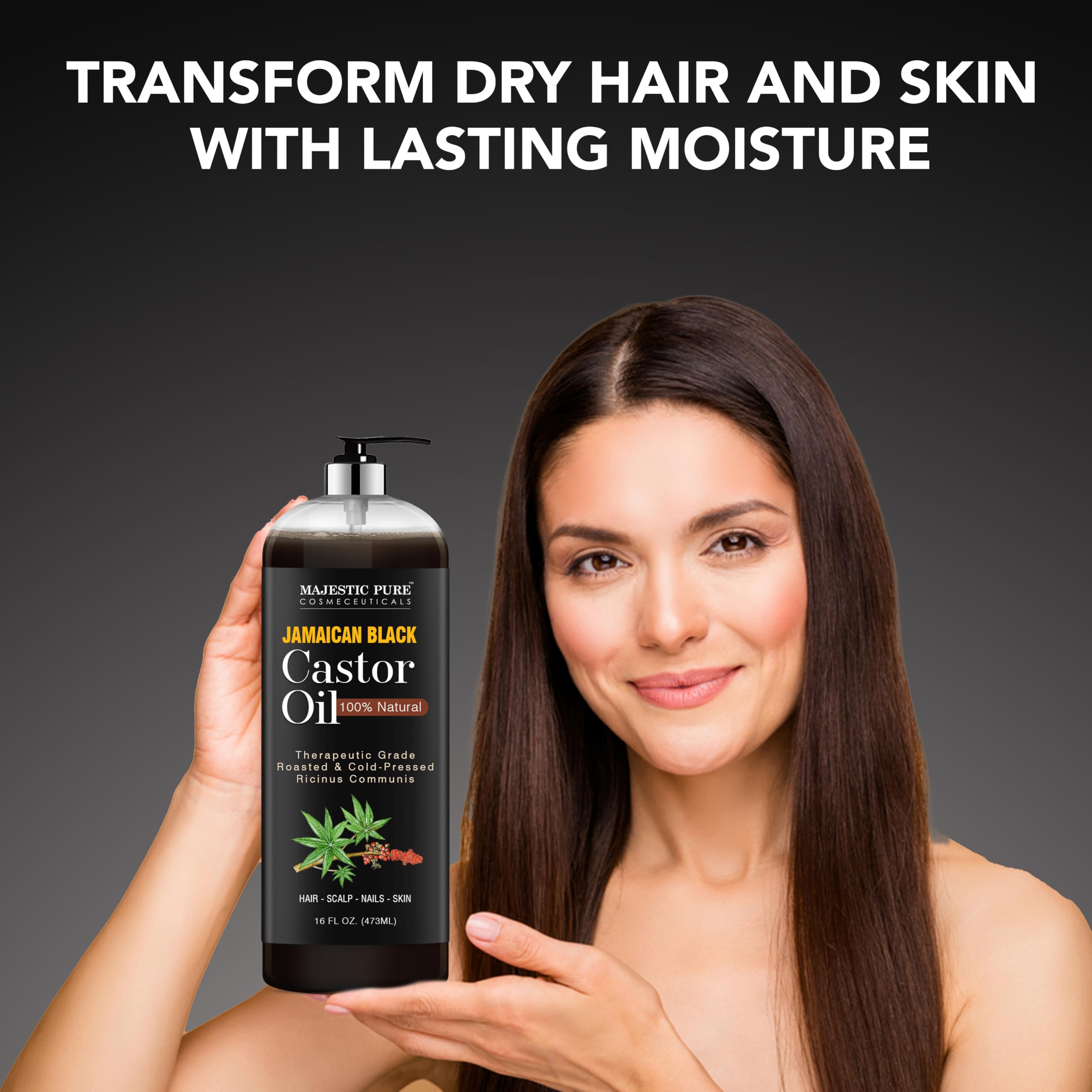 437ml MAJESTIC PURE Jamaican Black Castor Oil 437ml for Hair Growth & Natura ...