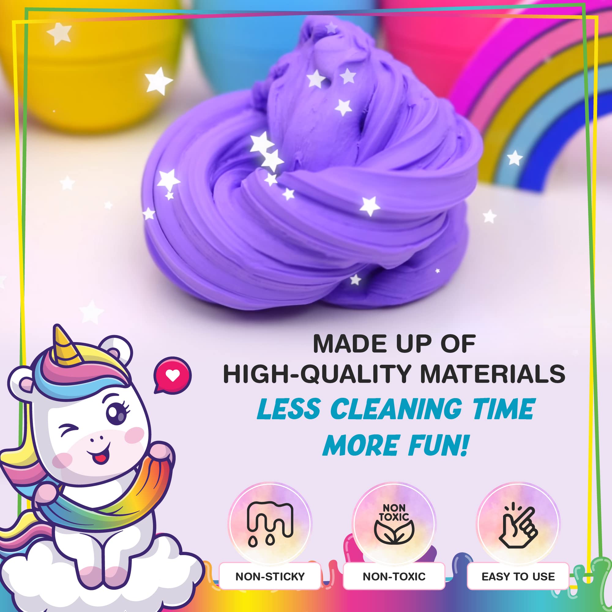4USTORE (800ML) Butter Slime Kit for Kids, Girls & Boys - Non-Sticky, Scented, Soft & Glossy to Make Your Own Cloud Slime – Stress Relief Party Favors & Great Gift Idea 8 Bottles (100ml Per Bottle)