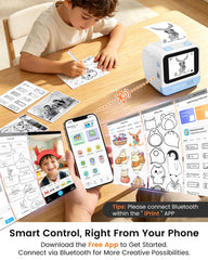 iPrint AI Voice-to-image Sticker Maker for Creative Kids - 2.8" Touchscreen