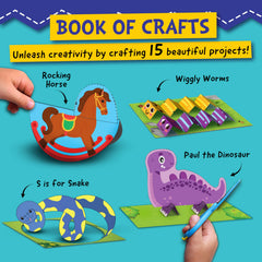 Funcils Toddler Scissor Skills - Art Supplies & Crafts Kit for Kids, Safety Scissors, Fine Motor Toys, Stocking Stuffers, for Boys & Girls Ages 3, 4, 5, 6, 7 Year Old, Activity Books