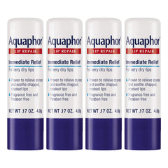Aquaphor Lip Repair Stick Multipack- Soothes Dry Chapped Lips – (4)- .17oz. sticks, 0.68 Ounces