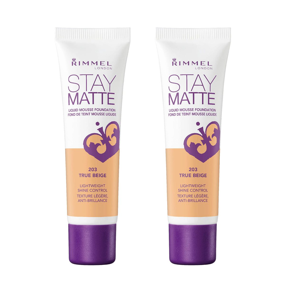 Rimmel Stay Matte Foundation, True Beige, 2 Count (Pack of 1)