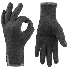 KASTWAVE Women Winter Gloves Warm Touch Screen Gloves Windproof Gloves for Women Girls Winter Using Fleece Lined Thick Warm Gloves Gifts - Gray