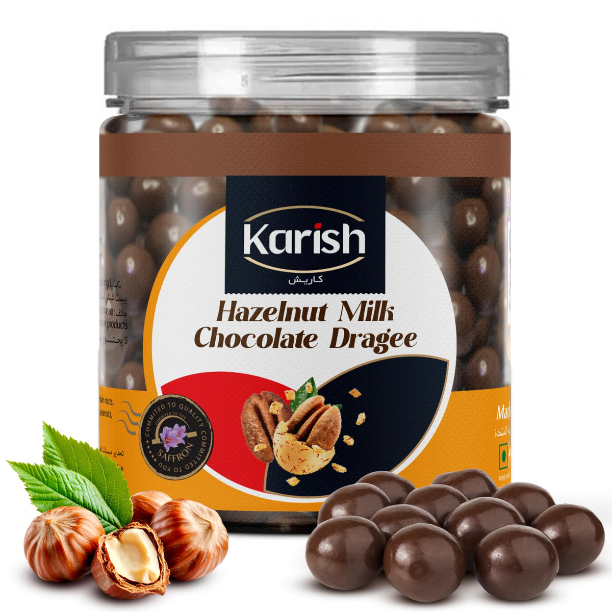 Karish Hazelnut Dragee Milk Chocolate 180g - Crunchy Sweet Nut Snack - Premium Gourmet Snack & Gifting Delight