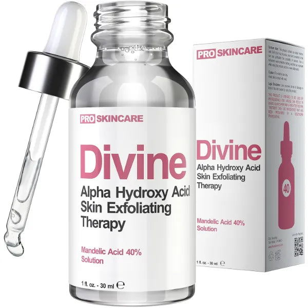 Divine Derriere 40% Mandelic Acid Clearing Serum - AHA Peel for Acne Scars, Dark Spots, Aging Skin & Folliculitis, 1 fl oz