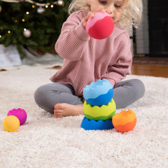 Fat Brain Toys Tobbles Neo – Sensory Stacking Toy for Babies & Toddlers, Educational Early Learning Toy for Fine Motor Skills, Balance & Coordination – Ages 6 Months and Up