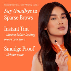 Grande Cosmetics GrandeBROW 2-in-1 Tinted Brow Gel + Brow Enhancing Serum, Light