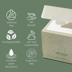 Whistle Wellness™ Disposable Face Towel - Soft Biobased Super Absorbent Face Towels - 10"×12" Dry Face Wipes for Sensitive Skin - Makeup Remover Face Wipes - Resealable Box - 50 Count (1 Pack)
