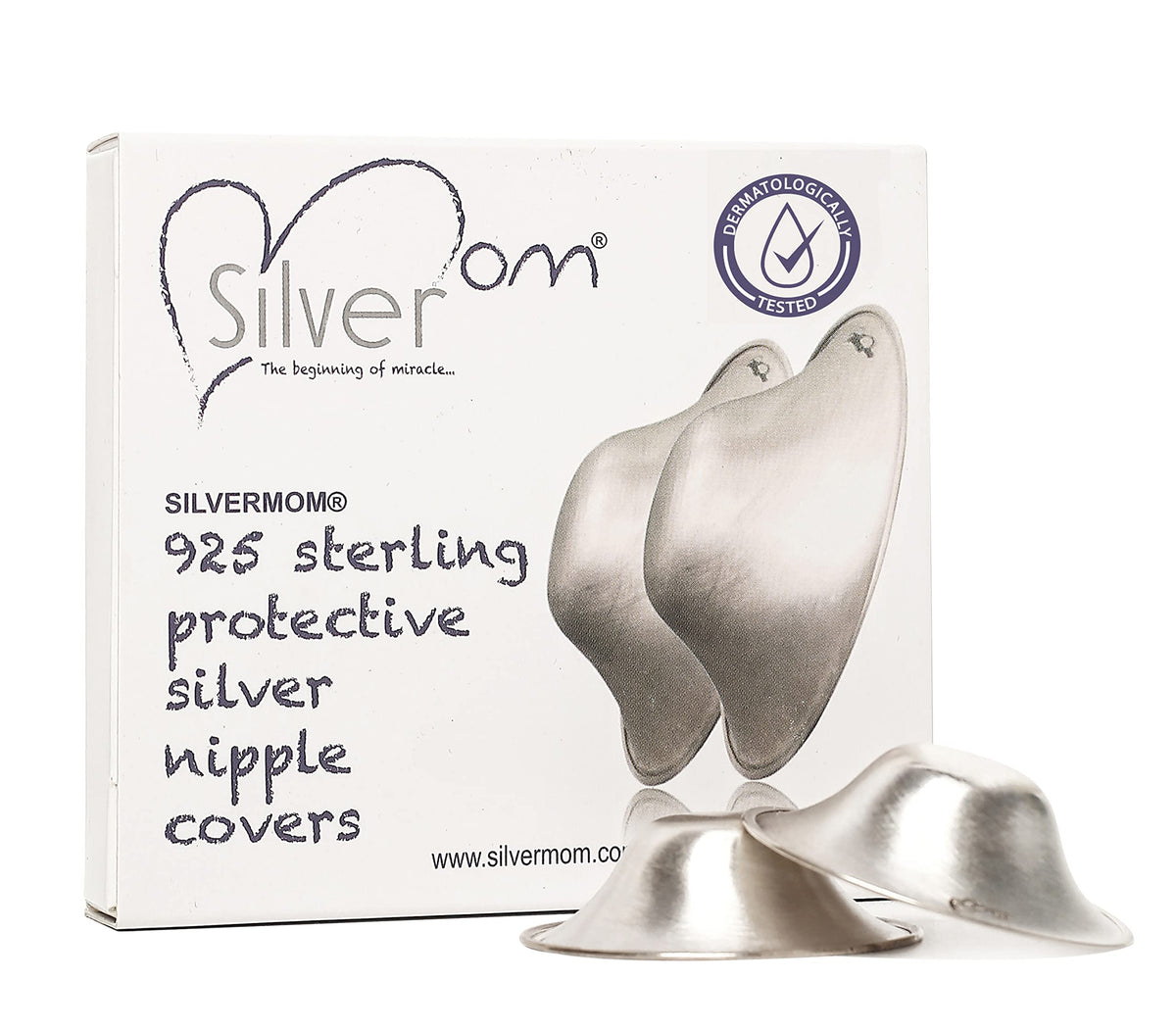 Silvermom Nipple Shields for Nursing Newborn - Baby Products - Handmade 925 Silver Nursing Cups for Breastfeeding - Nipple Protector for Breastfeeding and Pregnancy - Regular