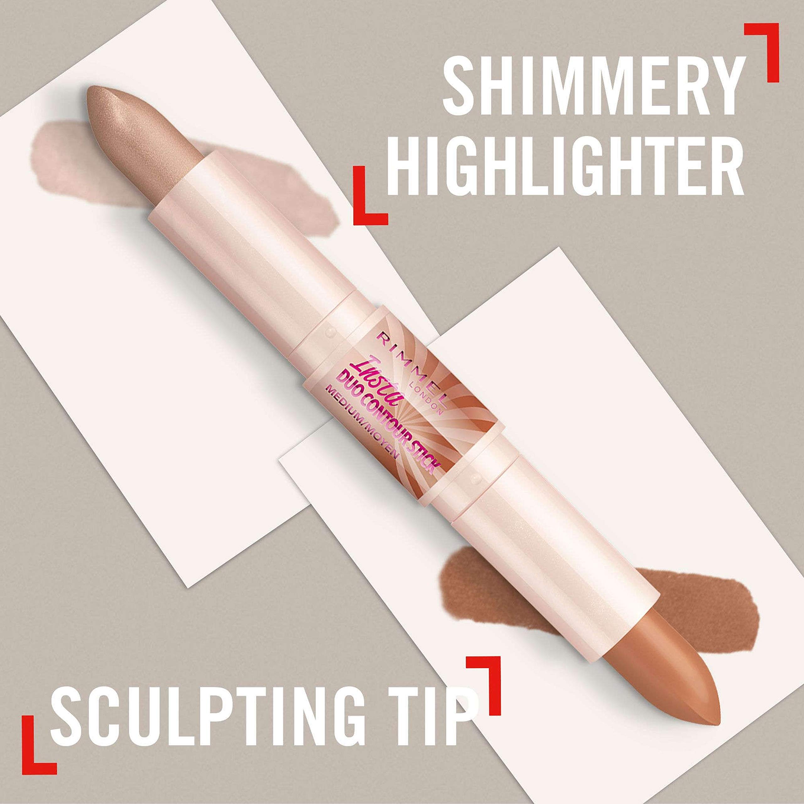 Rimmel London, Insta Duo Contour Stick, 2 x Net Wt. 0.14oz. 4g, Medium