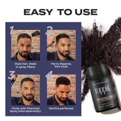 Toppik Hair Building Fibers with Premium Keratin Fibers Conceals Hair Thinning and Hair Loss for Fuller Looking Hair that Gives Completely Natural Look For Men and Women White, 27.5 Grams