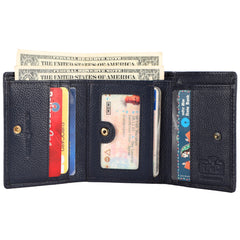 HAMMONDS FLYCATCHER Genuine Leather Wallet for Men, RFID Protected Leather Purse for Men, Money Purse for Men, Tri-Fold Wallet, 5 Card Slots, 2 ID Slots, Hidden Pockets, Metal Snap Button, Croc Blue