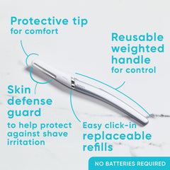 Gillette Venus Facial Razor, Exfoliating Dermaplaning Tool for Face with 2 Blade Refills