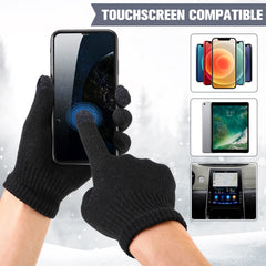 KASTWAVE Knit Gloves For Women, Touch Screen Gloves Warm Fleece Lined Knit Gloves, Cold Weather Gloves Cycling Anti-Slip Gloves