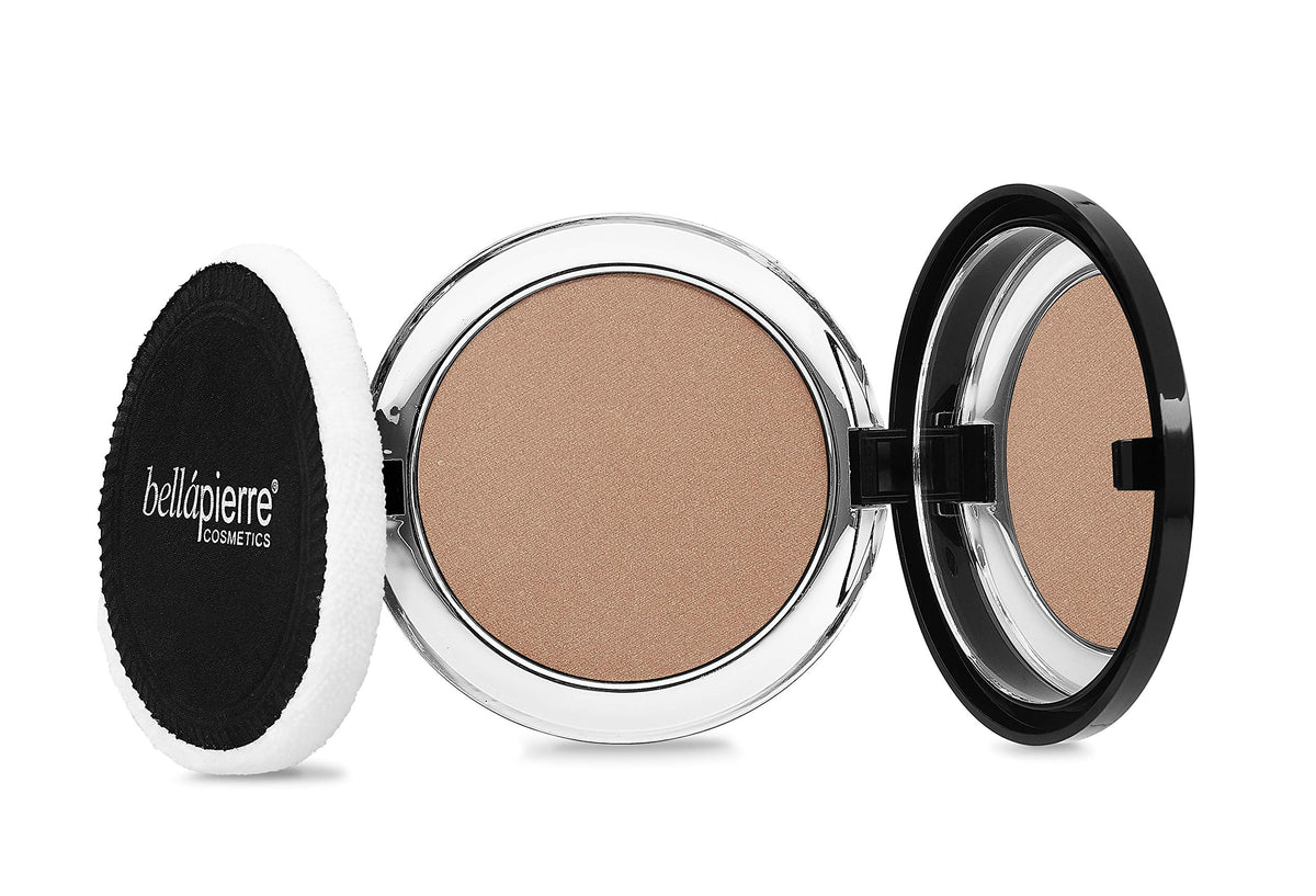 bellapierre Compact Mineral Bronzer | Beautifully Warms and Enhances Skin Tone | Infused with Calming Jojoba | Non-Toxic and Paraben Free Formula | Peony - 10 Grams