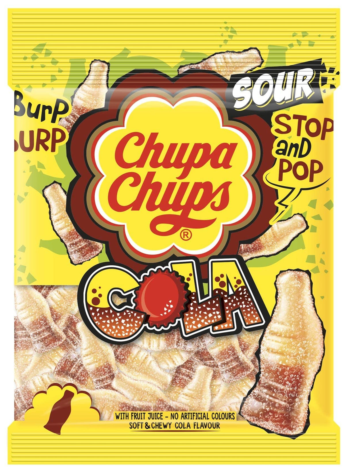Chupa Chups Sour Cola Flavor Jelly Candy Bag - 90g