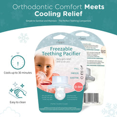 Nippii Freezable Teething Pacifier New Orthodontic Shaped ! (Clear)