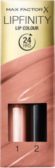 Max Factor Lipfinity 2-Step Longwear Colour Lipstick, 006 Always Delicate, 0.08 fl oz + 0.06 oz