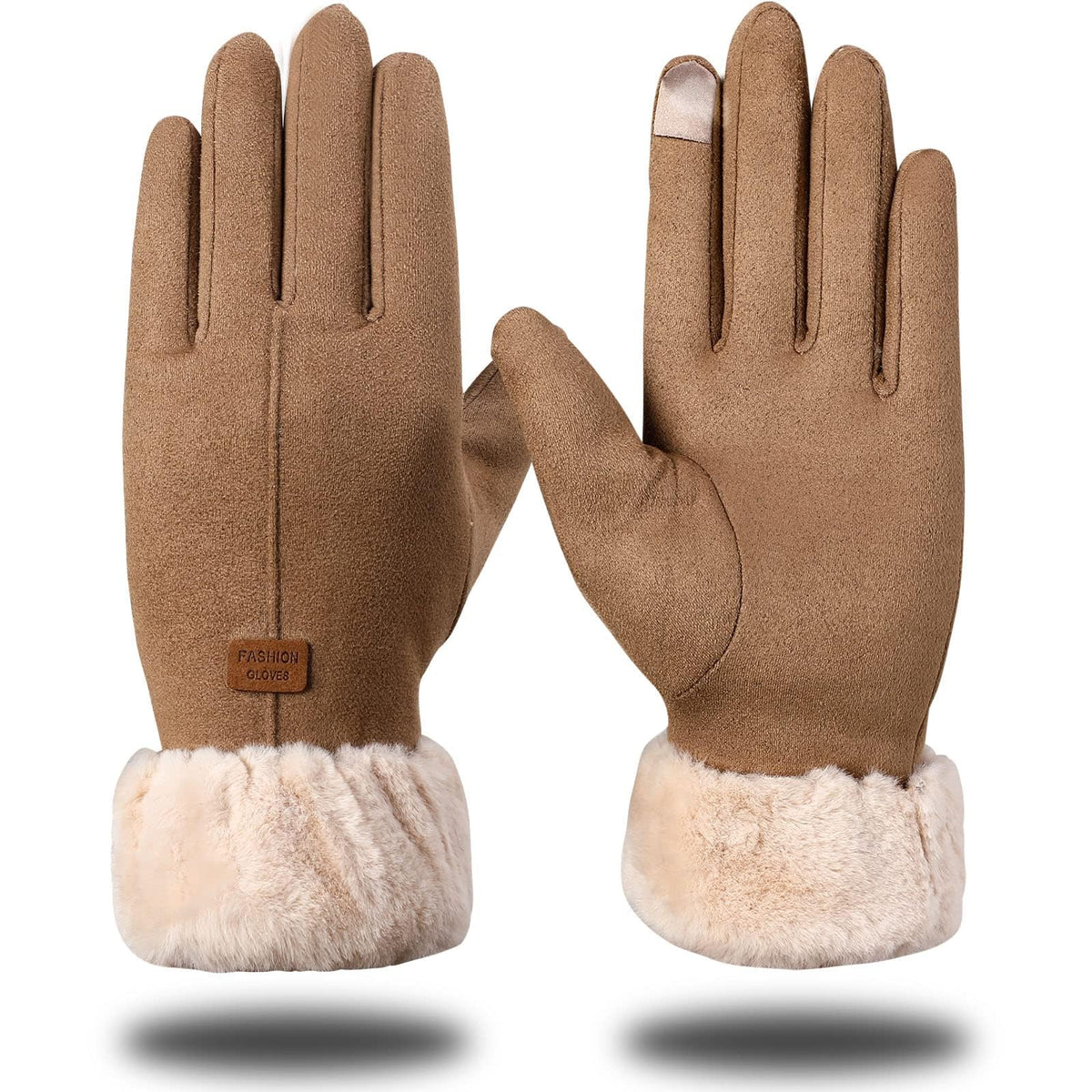 Winter Gloves for Women, Warm Touchscreen Glove Windproof Elastic Texting Gloves, Soft Lining Gloves for Ladies Sports Driving - Khaki