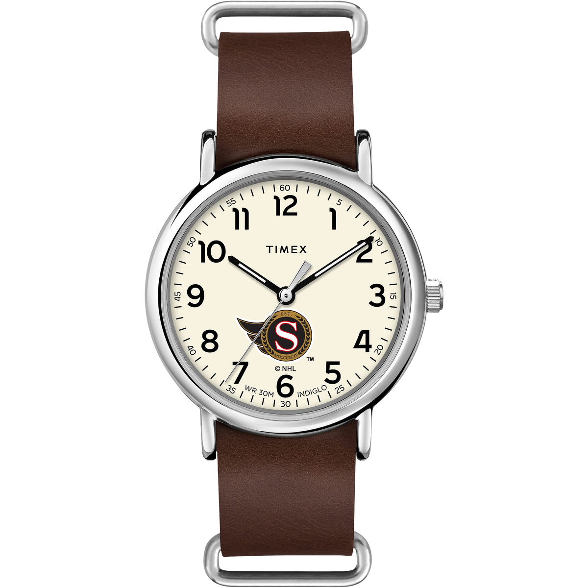 Timex Tribute Men's NHL Weekender 40mm Quartz Leather Strap - Ottawa Senators
