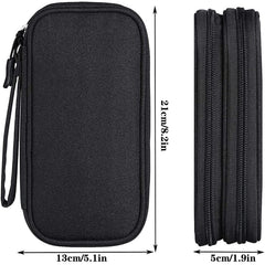 BOMEKS Travel Cable Organizer, Electronics Accessories Cases Net Mesh Cord Accessories Organizer Cas for USB Data Cable Earphone Wire Power Bank Phone, Black