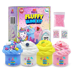 400ML Butter Slime Kit for Kids, Girls & Boys - Non-Sticky, Scented, Soft & Glossy to Make Your Own Cloud Slime – Stress Relief Party Favors & Great Gift Idea, 4 Bottles (100ml Per Bottle)