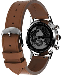 Timex Men's Marlin 40mm Watch - Black Strap Black Dial Stainless Steel Case - Brown/Blue/Stainless Steel