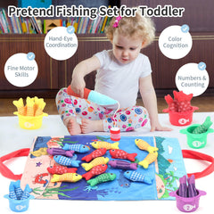 Jenilily Montessori Toys for 1 Year Old, Cloth Fishing Game, Boy Girls Toys Gifts, Baby Toys 6 to 12-18 Months, Baby Stacking Cups
