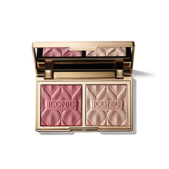 ICONIC London Silk Glow Duo | Hybrid Gel-Powder Blush & Highlighter Compact | For Radiant & Glowing Skin | 100% Vegan & Cruelty Free | Rose Glow