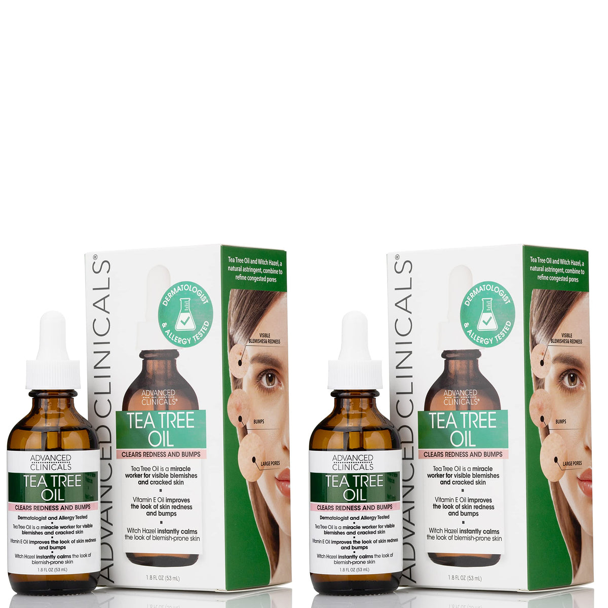 Advanced Clinicals Tea Tree Oil For Redness And Bumps Two - 1.8 Fl Oz (Pack of 2)