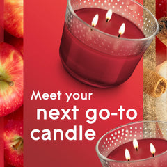 SC Johnson Glade 3 Wick Candle, Long-Lasting Essential Oil Infused, Welcoming Apple Cinnamon Scent, 6.8 oz