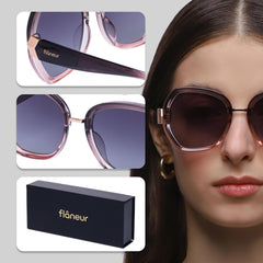 Flaneur Stylish Polarized Sunglasses for Women & Men Square-Frame - UV Protection, Lightweight, Scratch-Resistant, Trendy Eyewear & Accessories for Ladies UV400