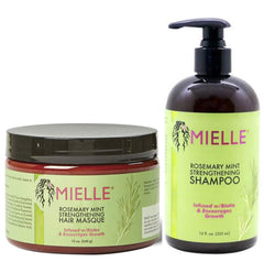 Mielle Organics Rosemary Mint Strengthening Hair Masque & Rosemary Mint Strengthening Shampoo