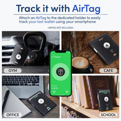 TRAVANDO AirTag* Wallet Mens Wallet with Money Clip Air Tag Wallet Card Holder RFID Blocking Bifold Gifts for Men, Black & Chess