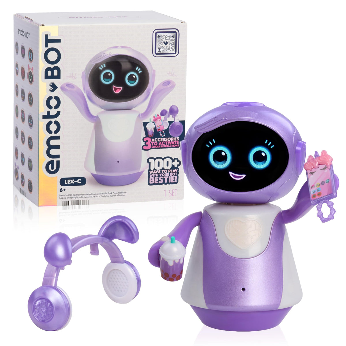 emotoBOT LEX-C Interactive Robot Kids’ Toy Touch-and Sound-Responsive Robot