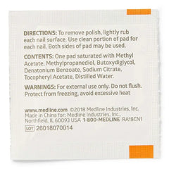 Medline Individual Nail Polish Remover Pads, Acetone Free, Perfect for Travel and Home Use, Case of 1000