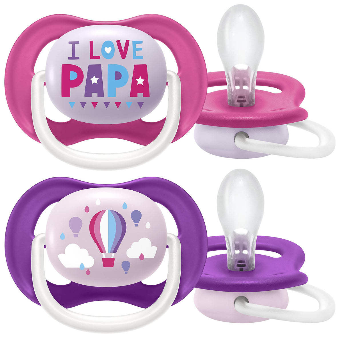Philips Avent SCF080/04, 2er Pack Ultra Air Schnuller, 6-18 Monate, Weicher Sauger