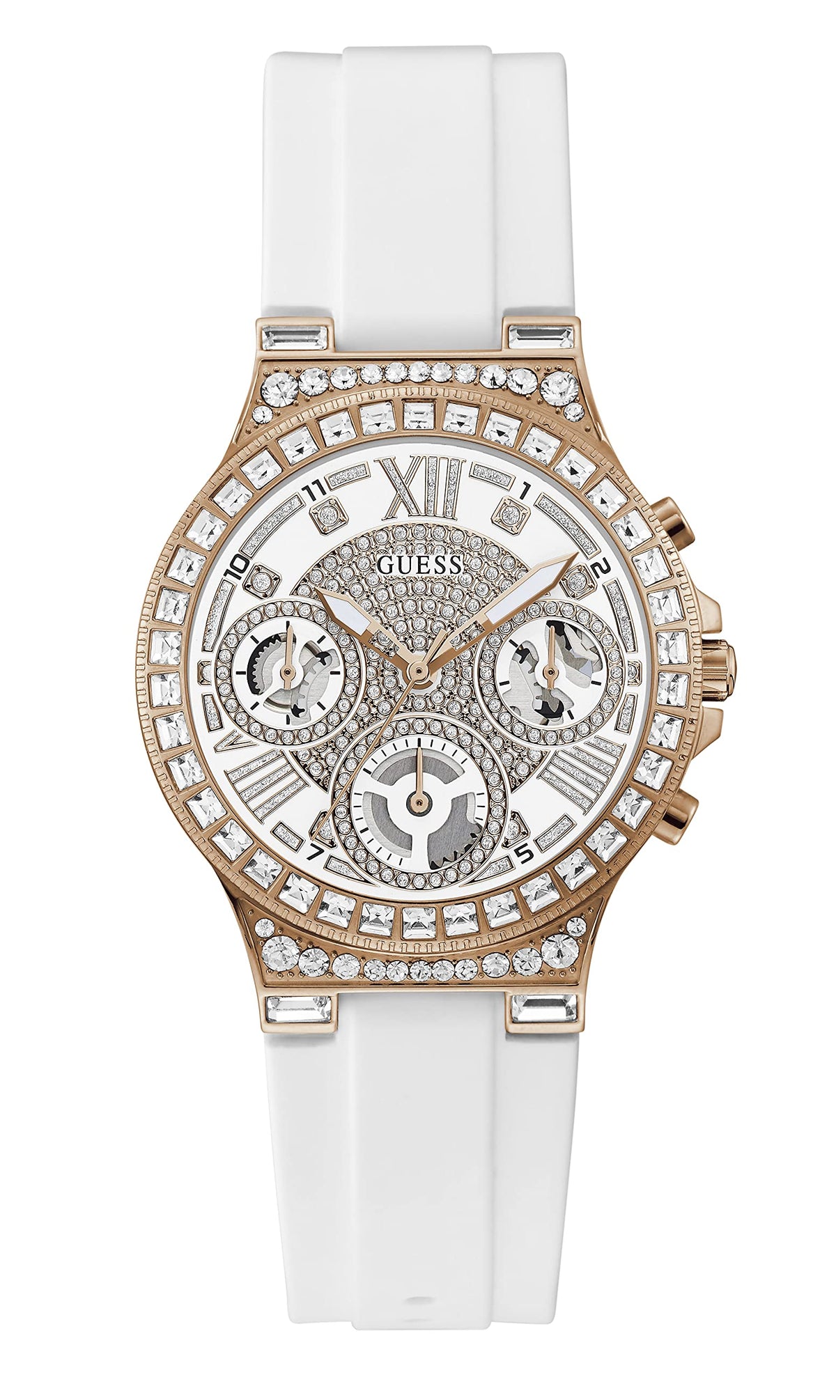 GUESS Analog White Dial Women's Watch-GW0257L2