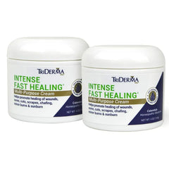 TriDerma Intense Fast Skin Healing Cream for Hard-to-Heal Skin Irritations, Sores, Rashes, Dry, Cracked Hands, Cuts, Chafing, Burns, Scrapes - 4 oz (Pack of 2)