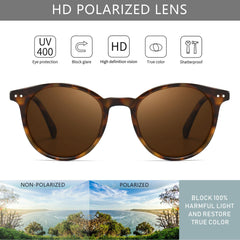 SUNGAIT Women's Classic Vintage Round Polarized Sunglasses Retro Style UV400 SGT166