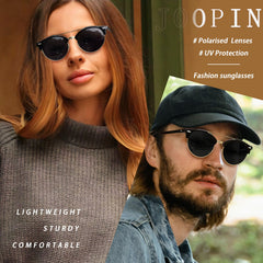 Joopin Polarized Semi Rimless Sunglasses Men Women, Classic Half Frame Sun Glasses UV400 Protection