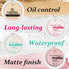 Matte Face Powder - Loose Setting Powder - Translucent Face Powder - Oil Control Finishinig Makeup Powder - Lightweight Fixing Longlasting Beauty with Powder Puff - Waterproof Compact Powder (PINK)