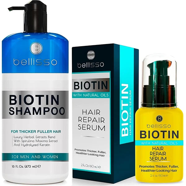 BELLISSO Biotin Shampoo and Biotin Hair Thickening Serum