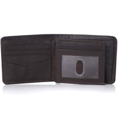Alpine Swiss Men's RFID Protected Max Coin Pocket Bifold Wallet With Divided Bill Section Camden Collection - Soft Nappa Brown