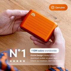 Aluminium Smart Case V2 Wallet - Metal Clasp - RFID Blocking Card Holder - Holds up to 10 Cards and Banknotes - Aluminum Orange
