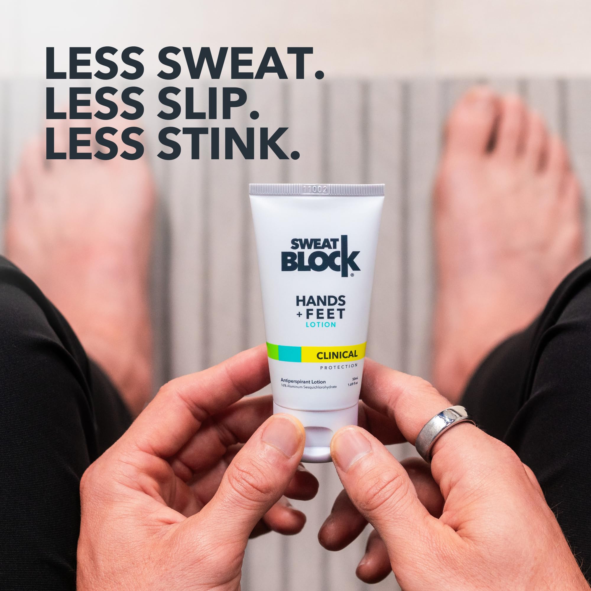 SweatBlock Antiperspirant Lotion for Sweaty Hands & Feet, Anti Sweat Lotion Hyperhidrosis Treatment for Hand and Foot Sweat Prevention 2-Pack