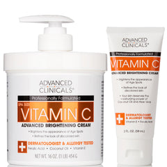 Advanced Clinicals Vitamin C Visibly Brightening Body Cream | Moisturizing Vitamin C Skin Care Cream for Women & Men Visibly Improves the Appearance of Dark Spots & Uneven Skin Tone, Travel Size