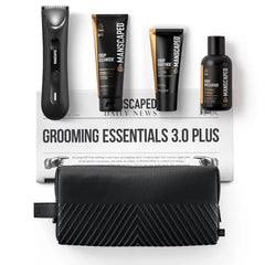 MANSCAPED Grooming Essentials 3.0 Plus Routine with The Lawn Mower 3.0 Plus Men's Groin Hair Trimmer, Crop Preserver Ball Deodorant, Crop Cleanser, Crop Soother Aftershave, Shed 2.0 Toiletry Bag