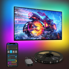 Govee TV LED Backlight, RGBIC Smart LED Strip Lights for 55-65 Inch TVs, Bluetooth and Wi-Fi APP Control, Works with Alexa & Google Assistant, Music Sync, 99+ Scene Modes, Adapter